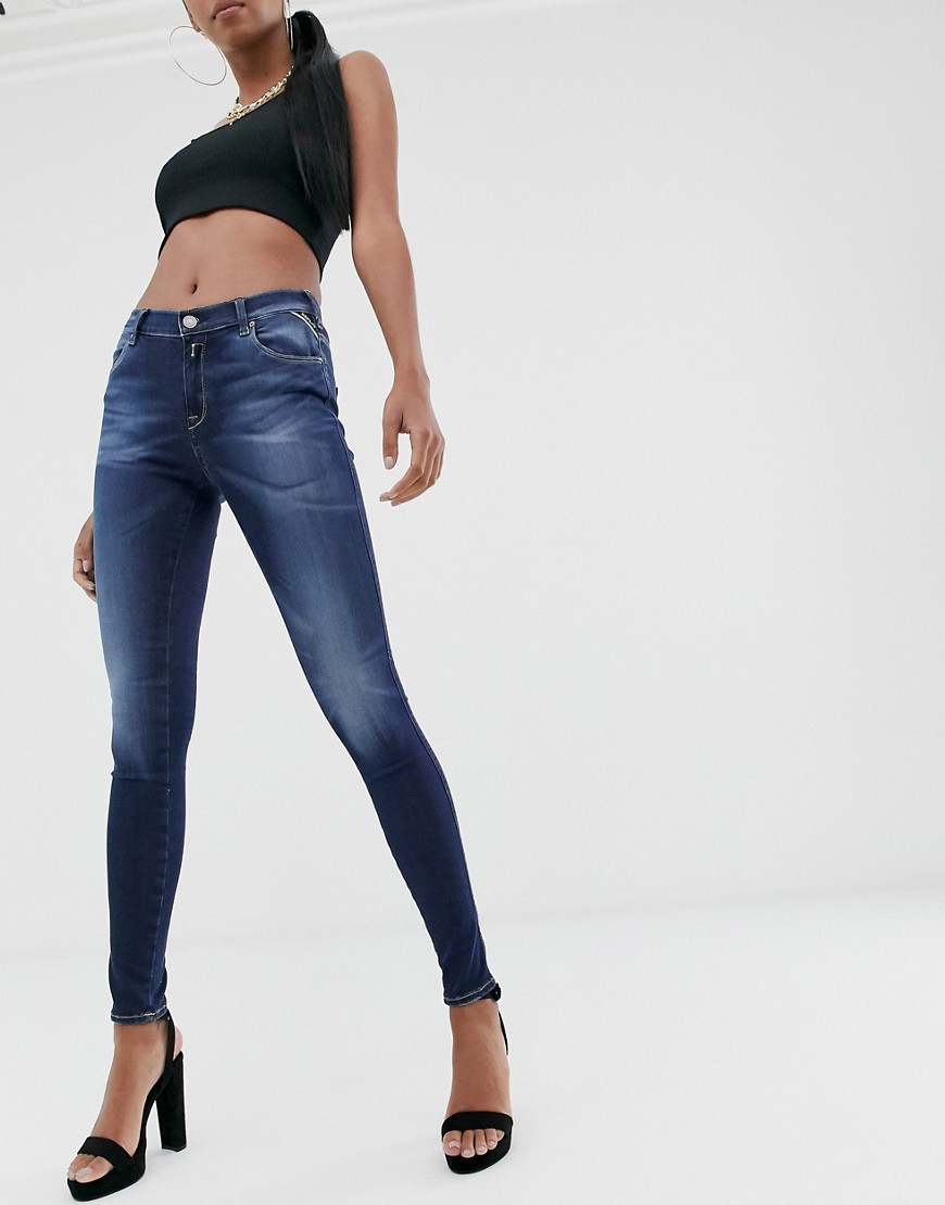 Replay Luz - Skinny jeans met halfhoge taille en sterke stretch-Zonder kleur