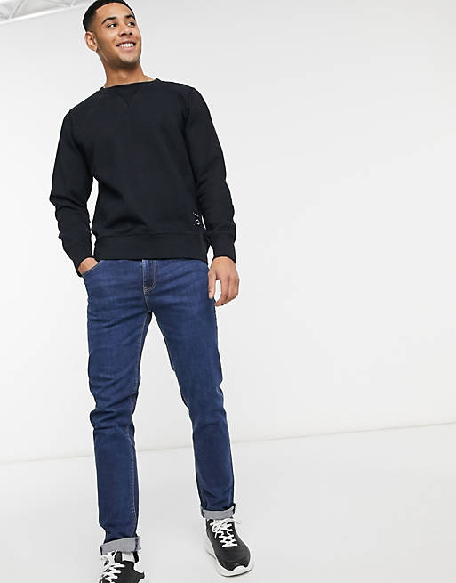 Replay – Marinblå sweatshirt med rund halsringning