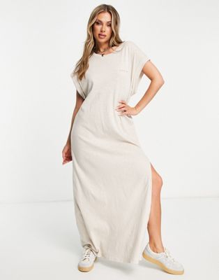 Replay maxi t-shirt dress with side split in cord