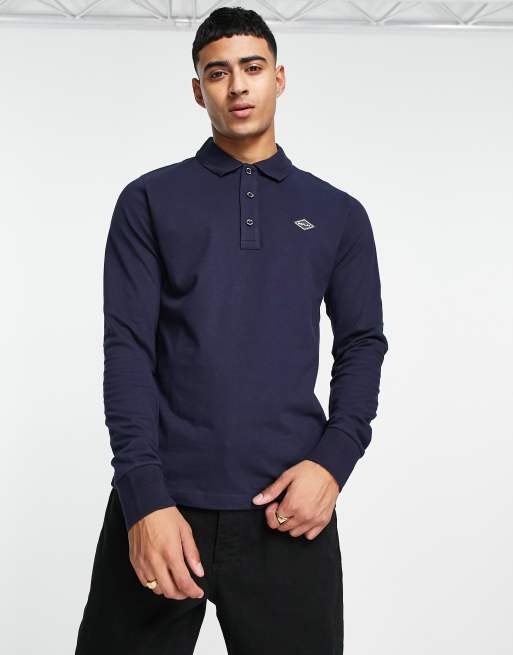 Replay - Polo a maniche lunghe blu navy