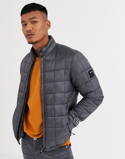 Replay recycled padded light weight puffer jacket in grey