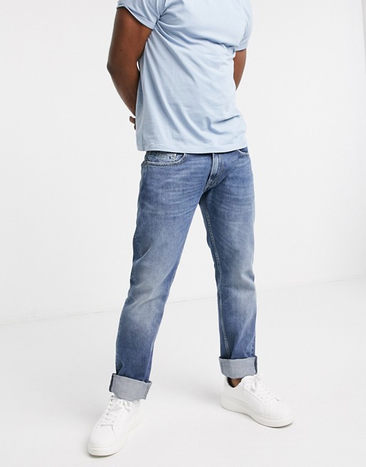 Replay Rob straight tapered fit jeans in blue