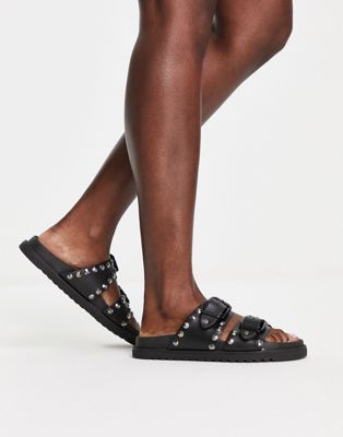 Replay sandals with studs in black