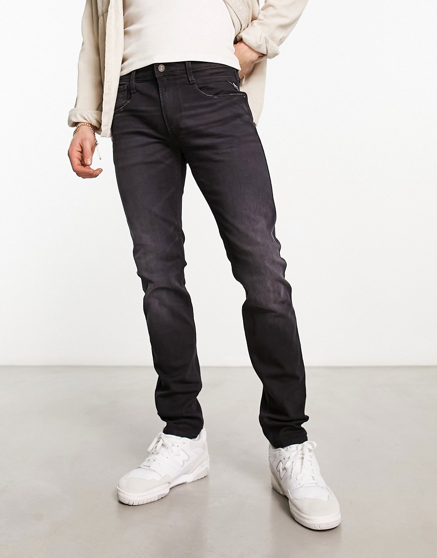 Replay Slim fit jeans in black-Blue
