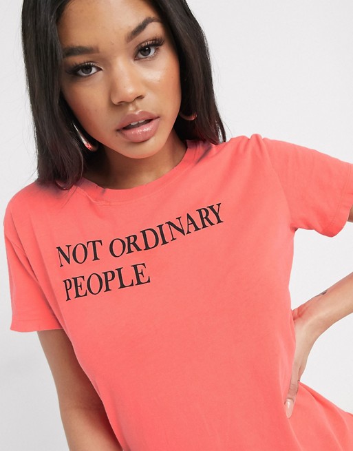 Replay slogan t-shirt in pink