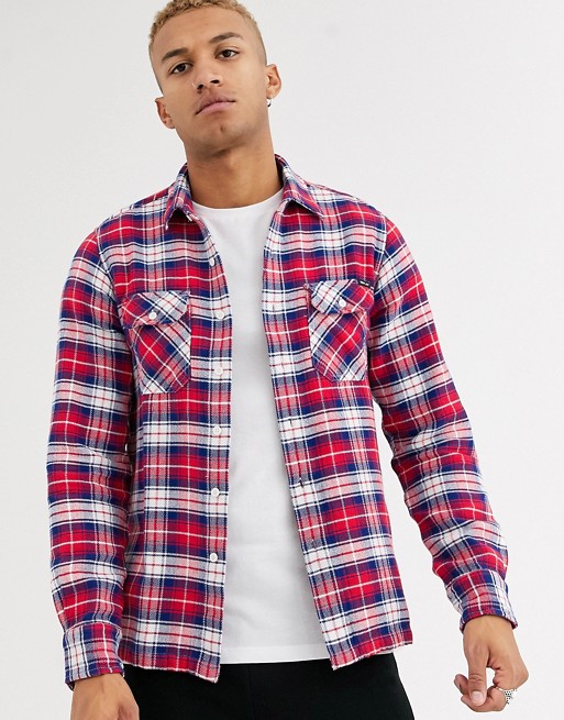 Replay small check shirt in red
