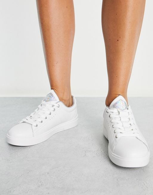 Replay sneakers in white with metallic detail