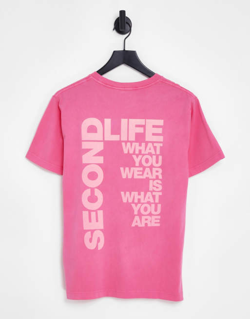 Replay - T-shirt con logo fucsia acceso