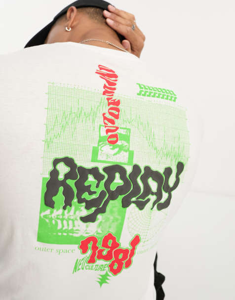 Replay - T-shirt met print in wit - view 1