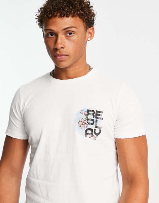 Replay printed t-shirt in white