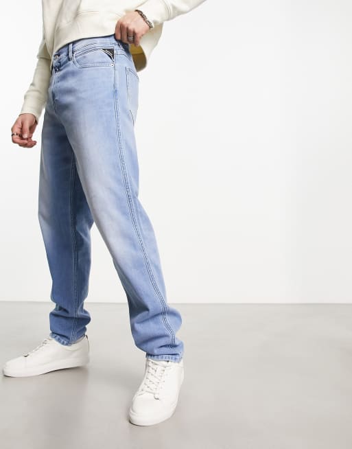 Replay tapered jeans in blue | ASOS