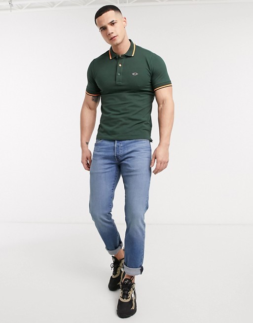 Replay tipped polo shirt in green