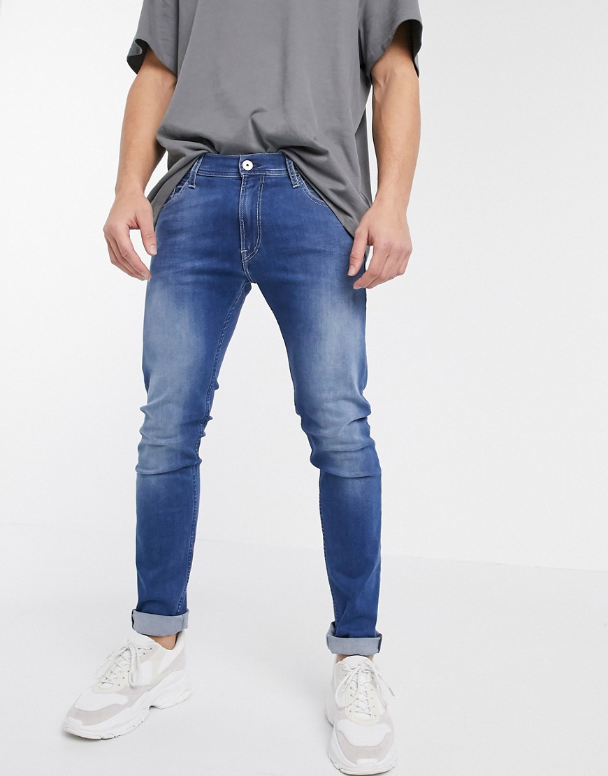 Replay – Titanium – Mellanblå skinny jeans