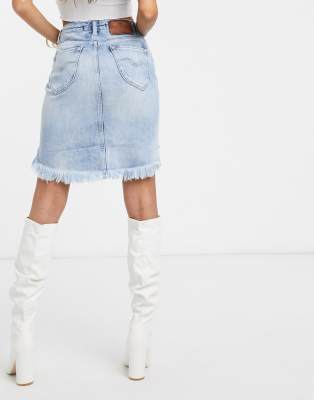 replay denim skirt