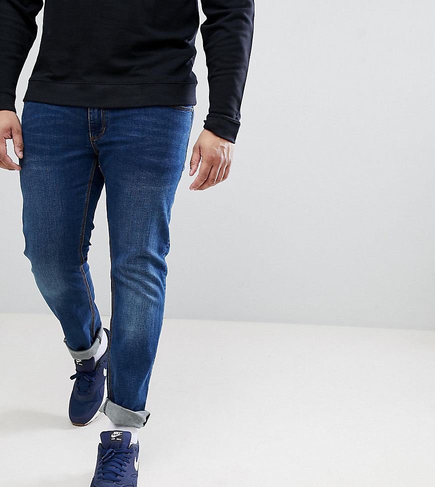 Replika - Plus - Axel - Slim-fit jeans in stone wash met stretch-Blauw