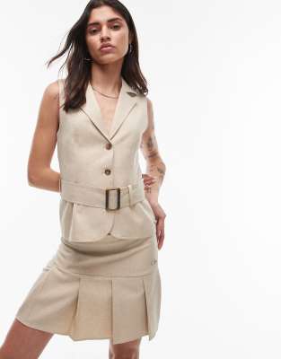 Resume belt up longline vest in light sand - part of a set-Neutral