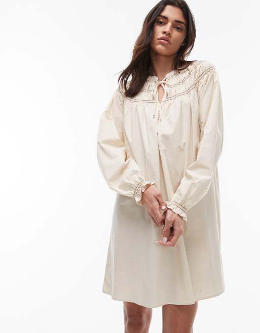 Resume boho throw on smock dress in creme , 2 of 4