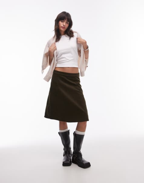 Resume cord a line skirt in army green - view 1