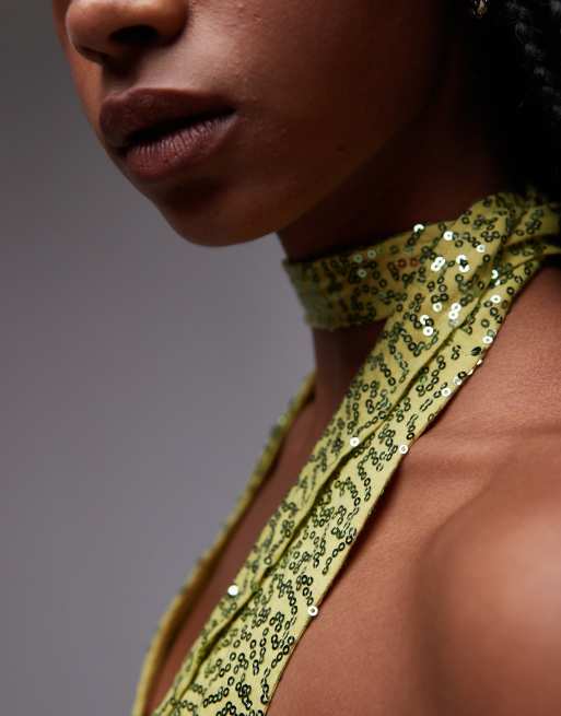 Glitter halter neck jumpsuit deals