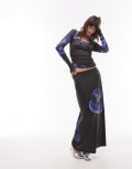 [Résumé] Resume low rise maxi skirt in blurred lilac floral (part of a set)-Multi XL Multi Black