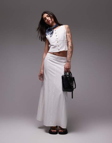 Resume low rise midi skirt in white co-ord