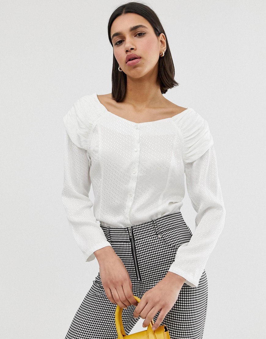 Resume Mimi long sleeve button up blouse-White