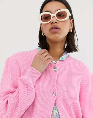 rhinestone button cardigan