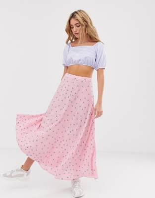 asos floral midi skirt