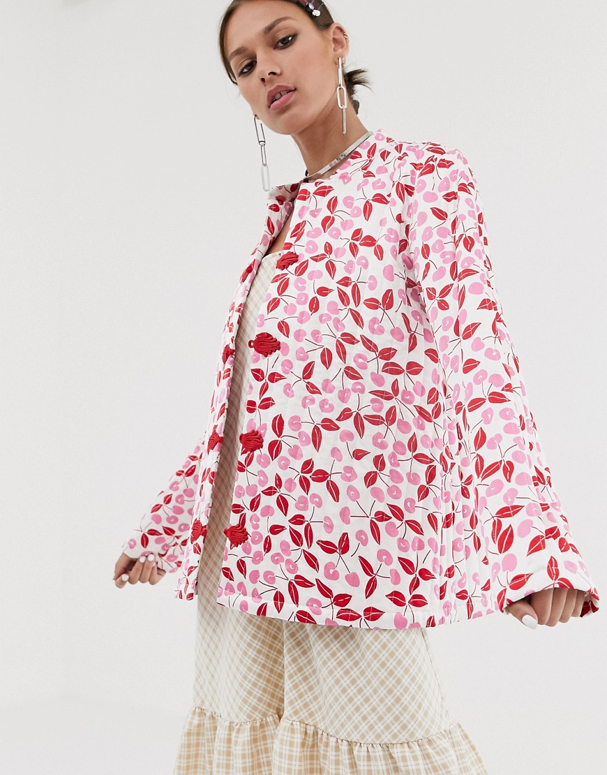 Resume Olga jakke med kirsebær-print-Multifarvet