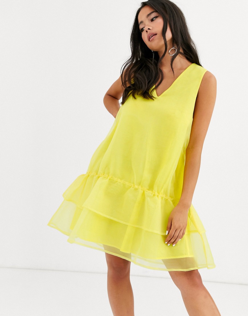 Resume - Peru - Mouwloze mini-jurk-Geel