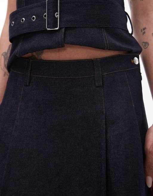 Resume pleated mini skirt in indigo blue - part of a set, 4 of 5