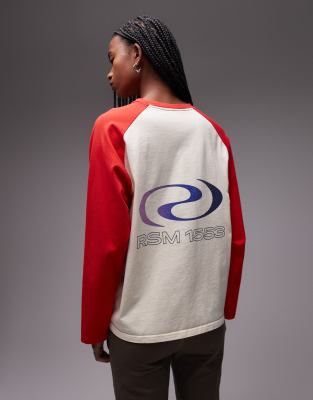 Resume raglan oversized T-shirt in racing red