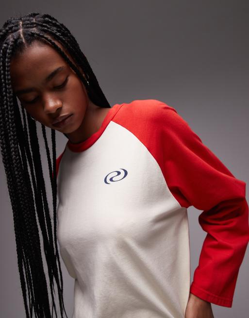 Resume raglan oversized t-shirt in racing red, 2 of 4