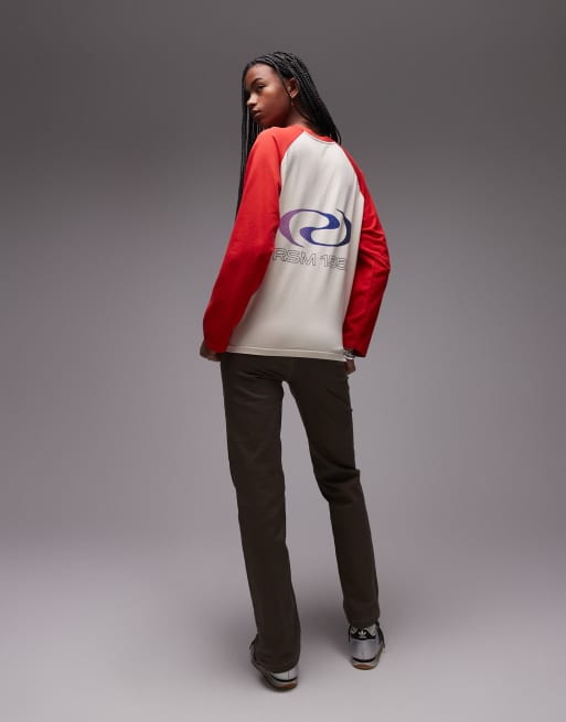 Resume raglan oversized t-shirt in racing red, 3 of 4
