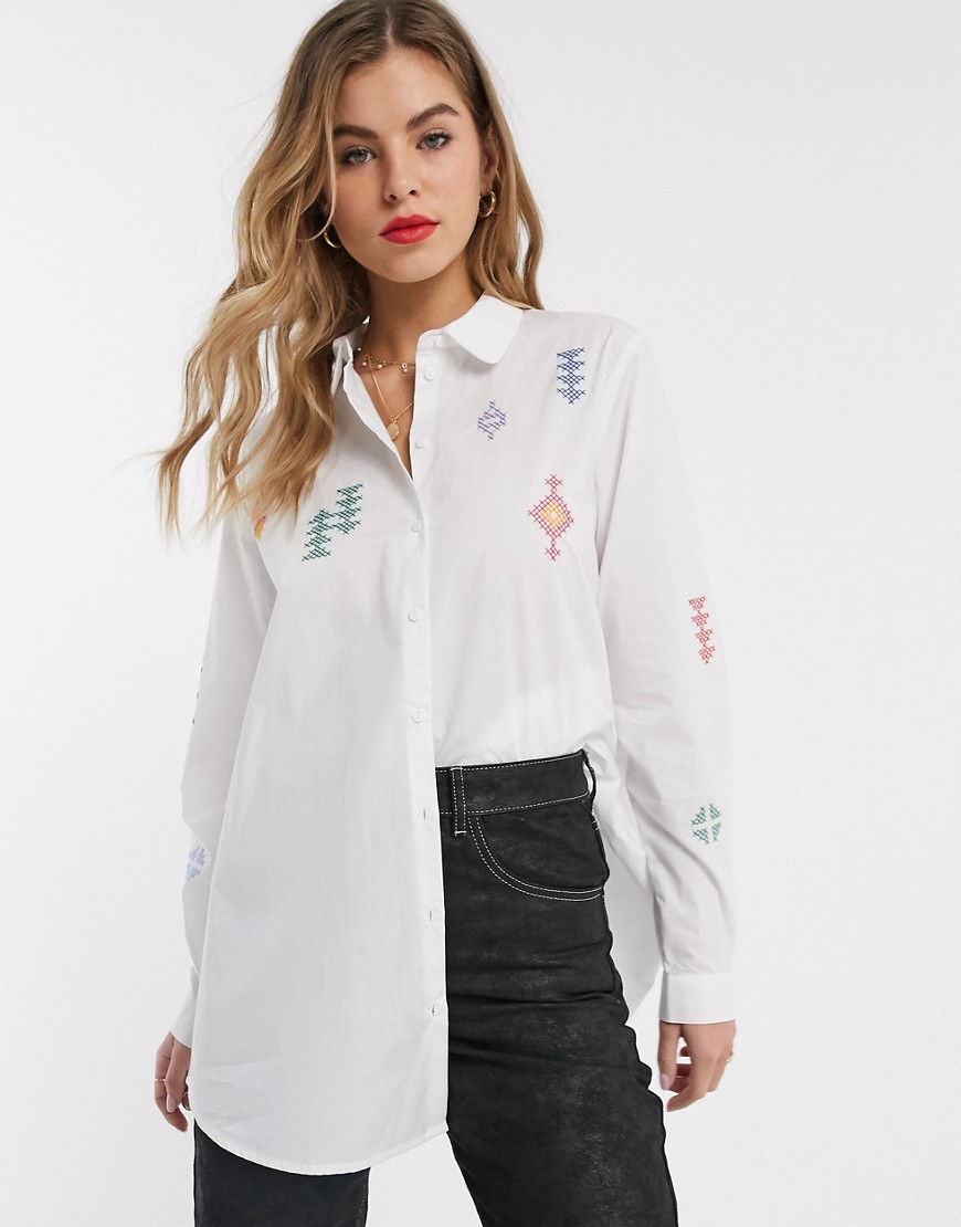 Resume - Sigrid - Overhemd met borduursel-Wit