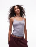 [Résumé] Resume skinny strap sporty singlet in silver with logo L Silver Grey