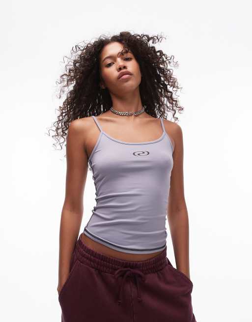 Resume skinny strap sporty singlet in silver with logo