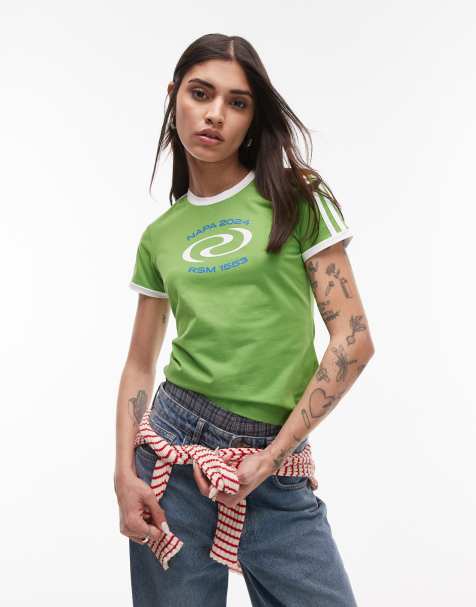 Resume sporty ringer t-shirt in green - view 1