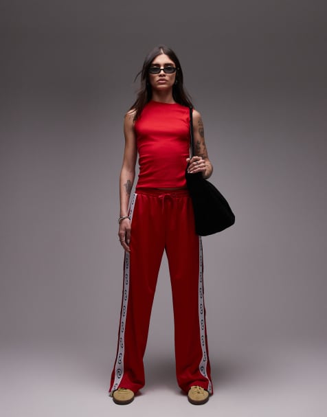 Resume straight leg trackie pants in racing red - view 1