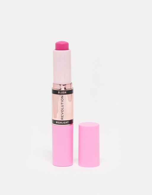 Revolution Blush en highlighter stick in 'Champagne Shine' ASOS