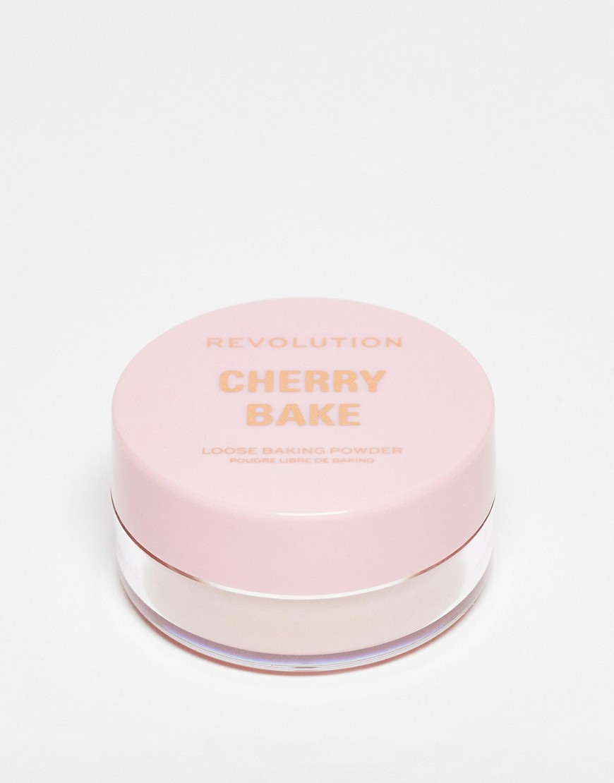 Revolution Cherry Bake Loose Powder & Puff-Pink