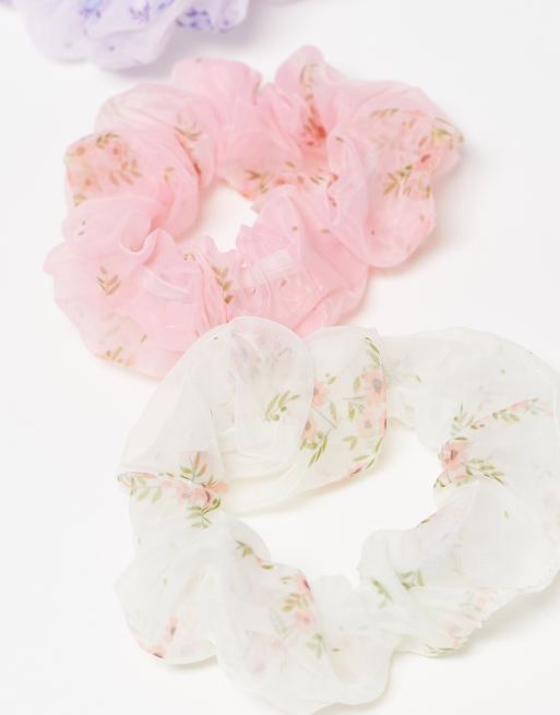 Revolution Floral Organza Scrunchie - 3 Pack, 4 of 4