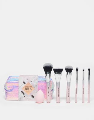 Kit 6 Pinceaux De Maquillage Revolution + Trousse - Neuf, Idéal Pour Débutantes