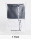 [Revolution Hair] Revolution Hair 2 pack Microfibre Hair Towel Wrap Black/White-No colour No Size No colour