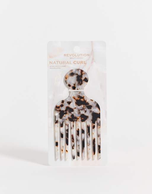 Revolution Hair Natural Curl Afro Pick Comb Tortoiseshell