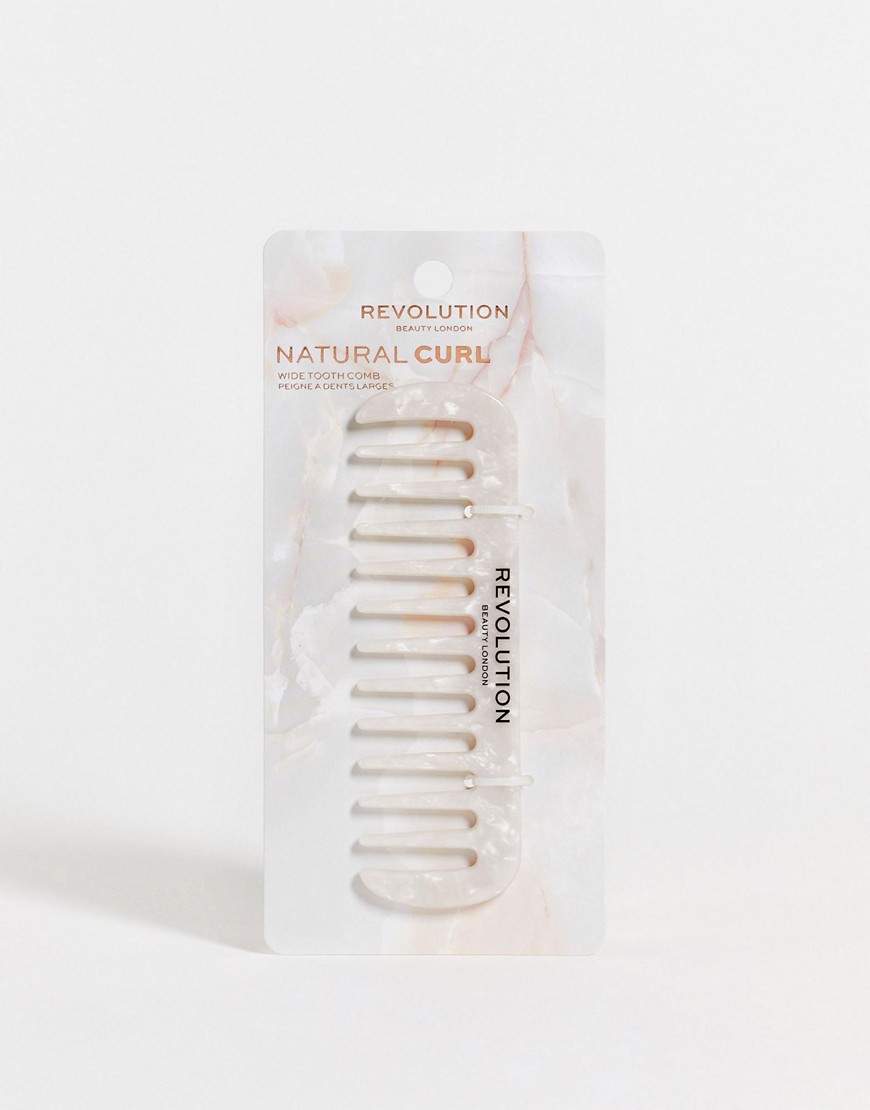 Revolution Hair Natural Curl Wide Tooth Comb White-No colour