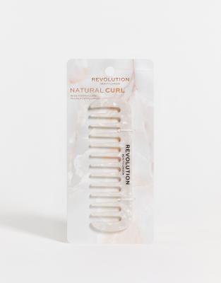 Revolution Hair Natural Curl Wide Tooth Comb White