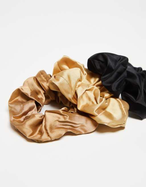 Revolution Hair - Set van 3 wijde satijnen scrunchies, 4 van 4