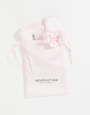 Revolution Hair The Beauty Sleep Satin Sleep Set Pink