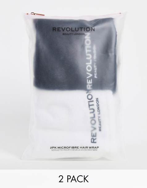 Revolution Hair – Zestaw 2 ręcznikowych turbanów z mikrofibry w kolorach czarnym i białym - view 1